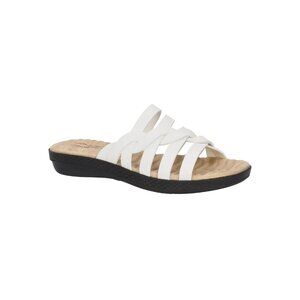 Easy Street Women's Comfort Wave Sheri Slide Sandals White SIze 5M
